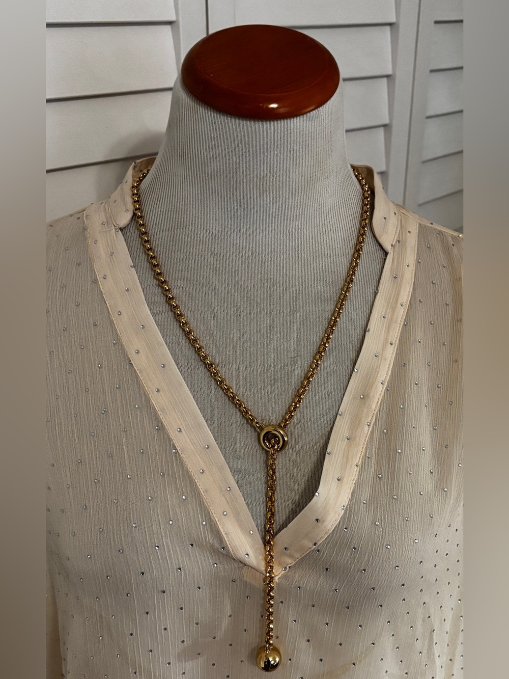 Gold Y-Necklace Lariat Pendant — Women Jewelry